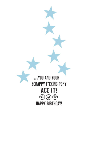 Horse Hollow Press - Horse Greeting Birthday Card / Scrappy / Cursing & Crass
