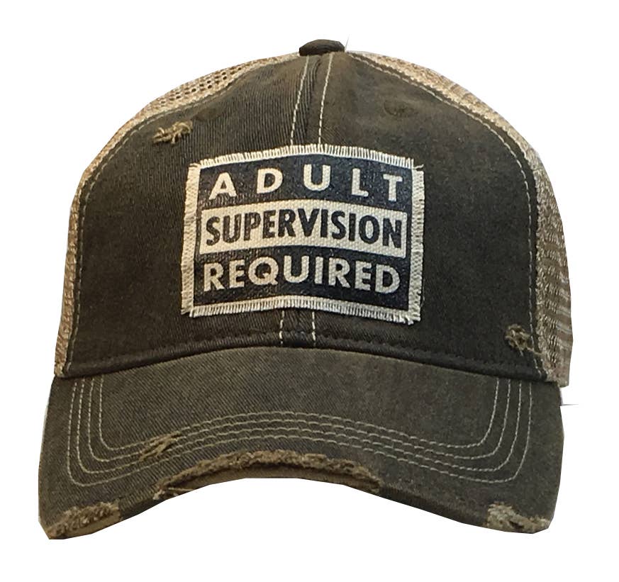 Vintage Life - Adult Supervision Required Trucker Hat Baseball Cap