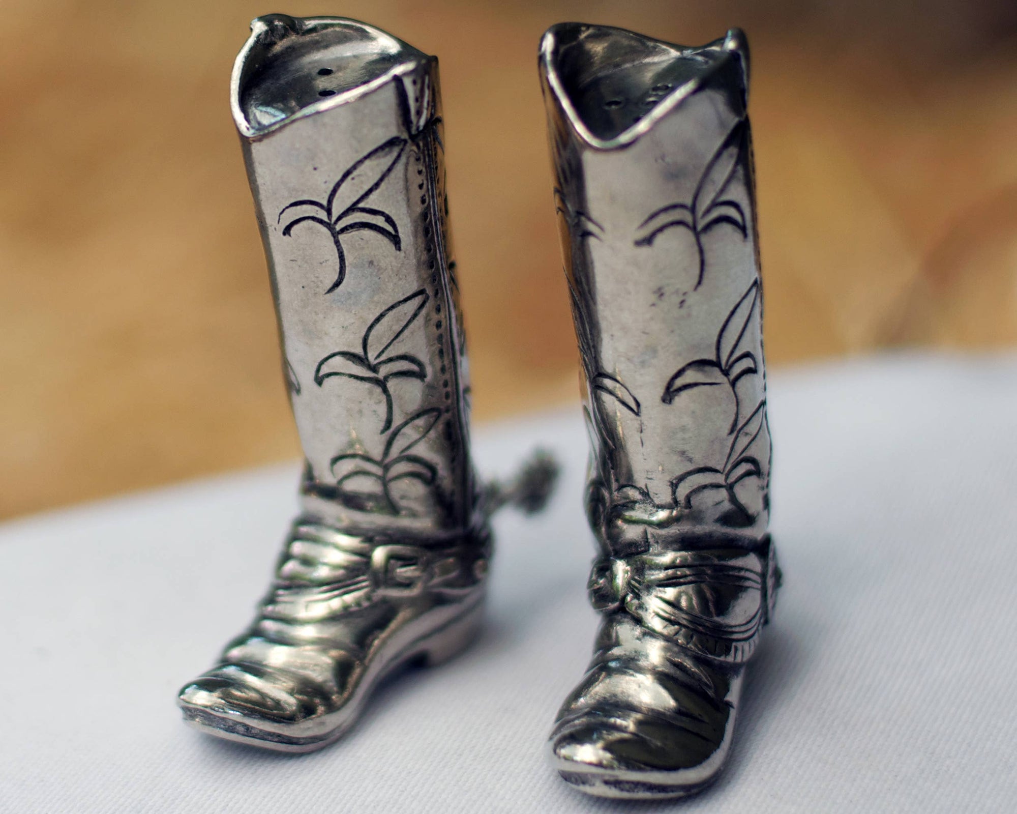 Vagabond House - Pewter Cowboy Boot Salt & Pepper Set - Exceptional Equestrian