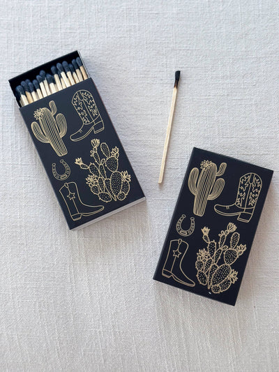 Stable Style - Black Oversized Cowboy Boot & Cactus Matches