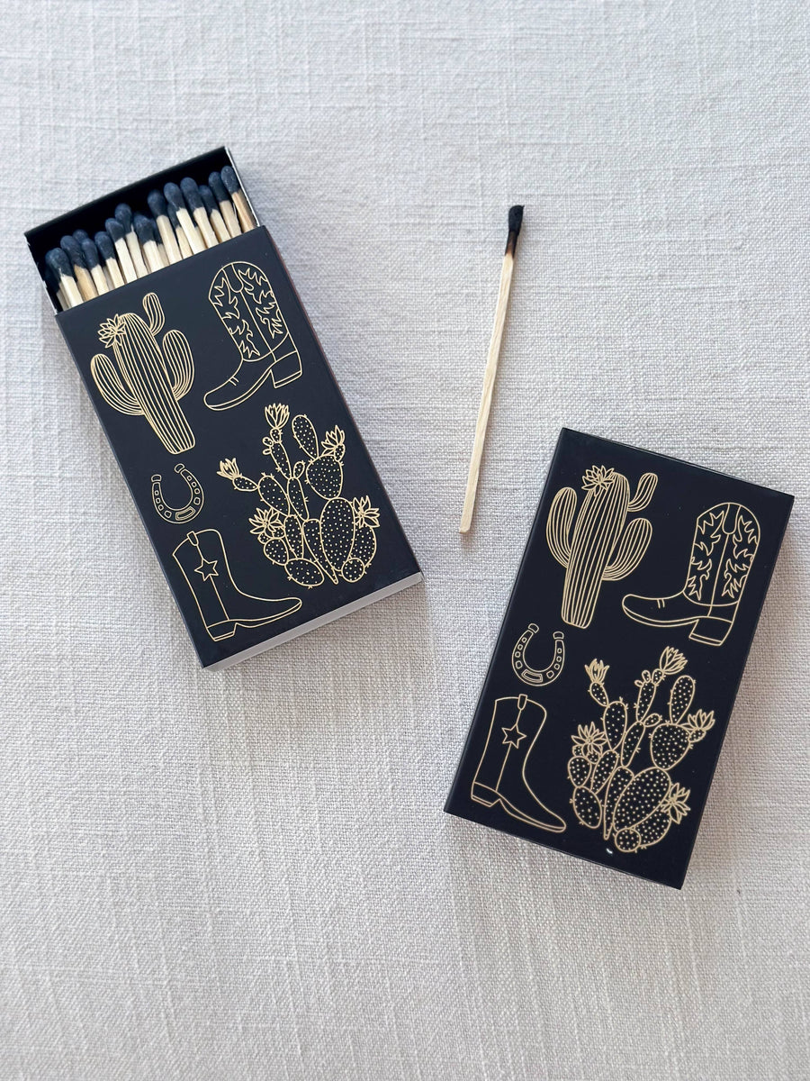 Stable Style - Black Oversized Cowboy Boot & Cactus Matches