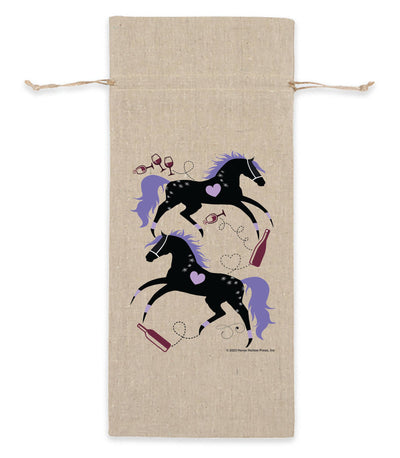 Horse Hollow Press - Horse Equestrian Linen Wine Bag