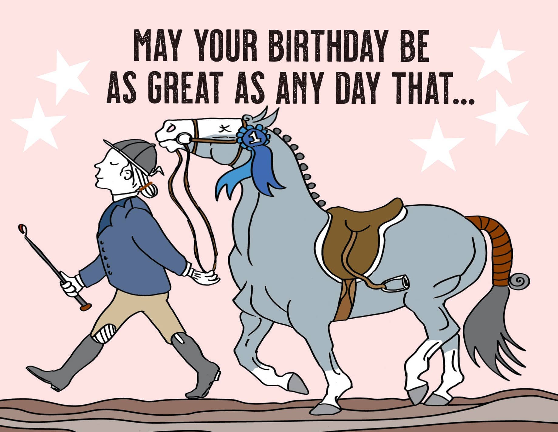 Horse Hollow Press - Horse Greeting Birthday Card / Scrappy / Cursing & Crass