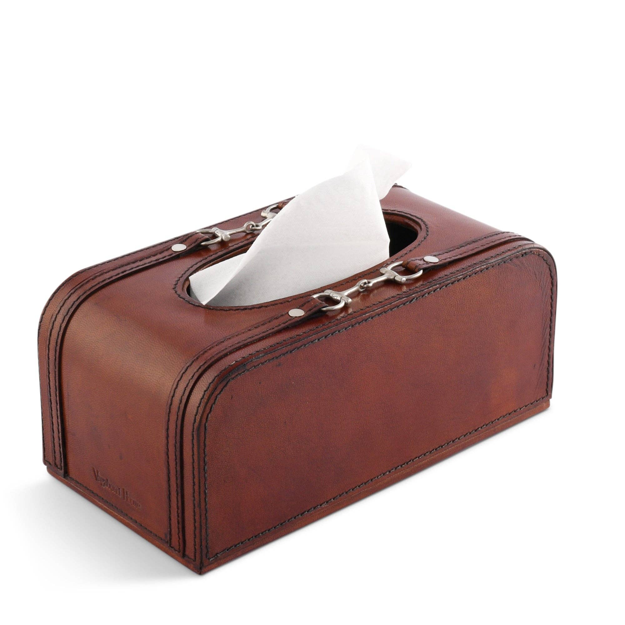 Vagabond House - Premium Genuine Leather Bit Tissue Box