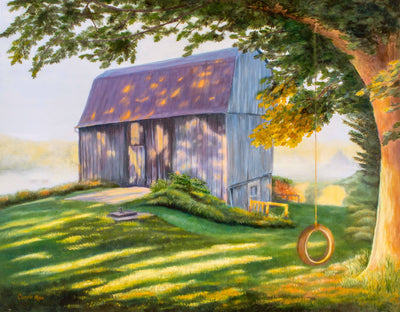 Forever Caroline - Farm w/ Rustic Barn & Tire Swing All-Occasion Blank Card