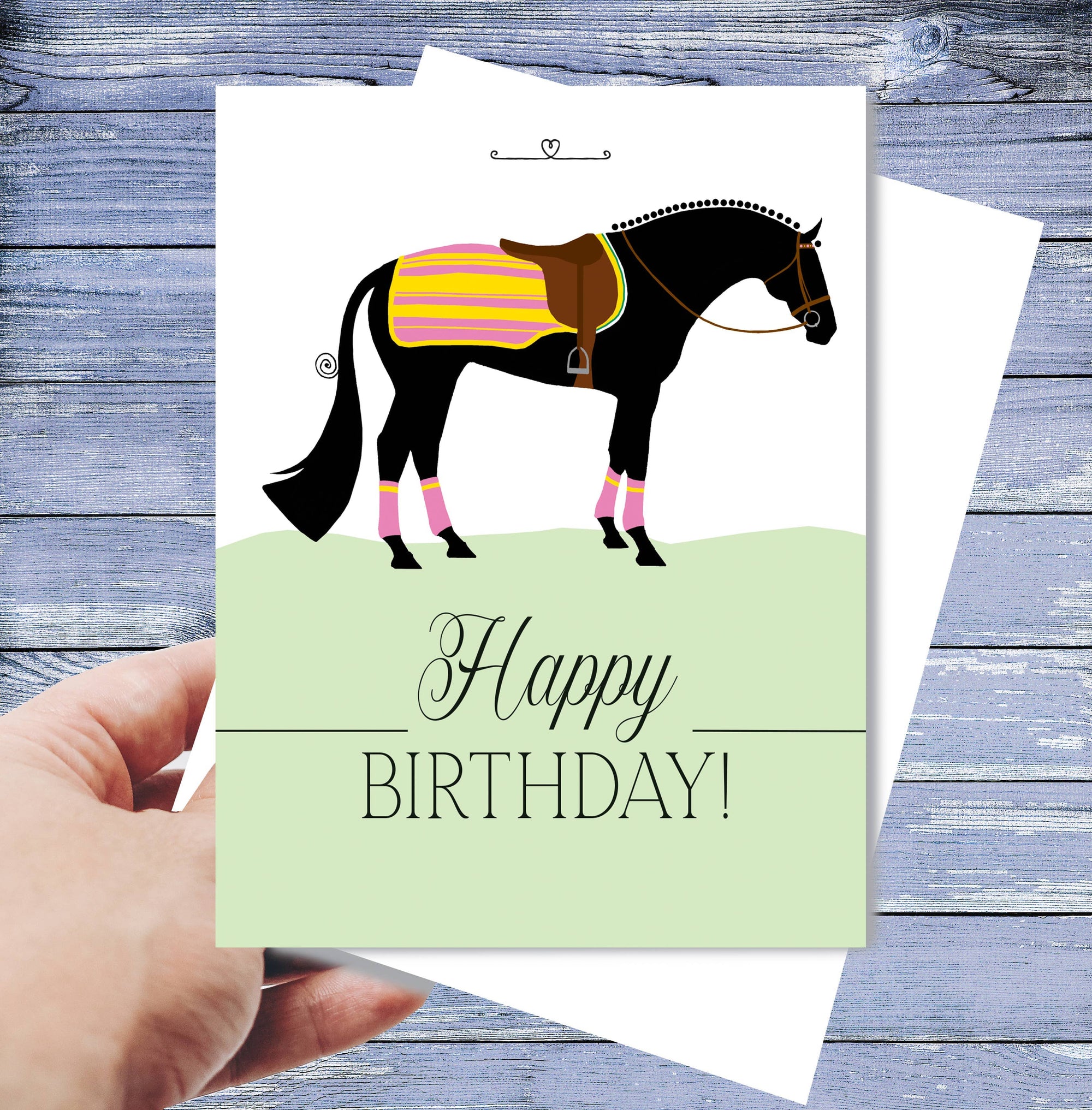 Horse Hollow Press - Horse Greeting Birthday Card / Newmarket Blanket Birthday