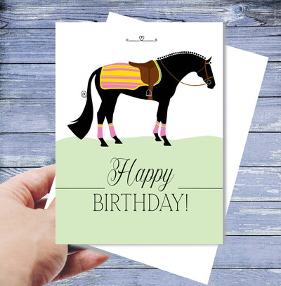 Horse Hollow Press - Horse Greeting Birthday Card / Newmarket Blanket Birthday