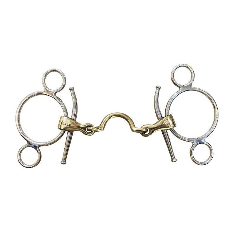 Jump'In French mouth full cheek 3 ring bit with high port