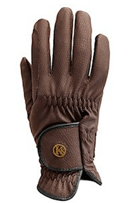Brown Synthetic Leather Show Glove w/ Kunkle emblem.