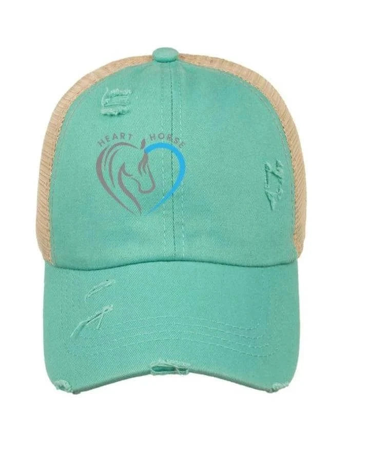 Heart Horse Distressed Trucker Hat - Exceptional Equestrian