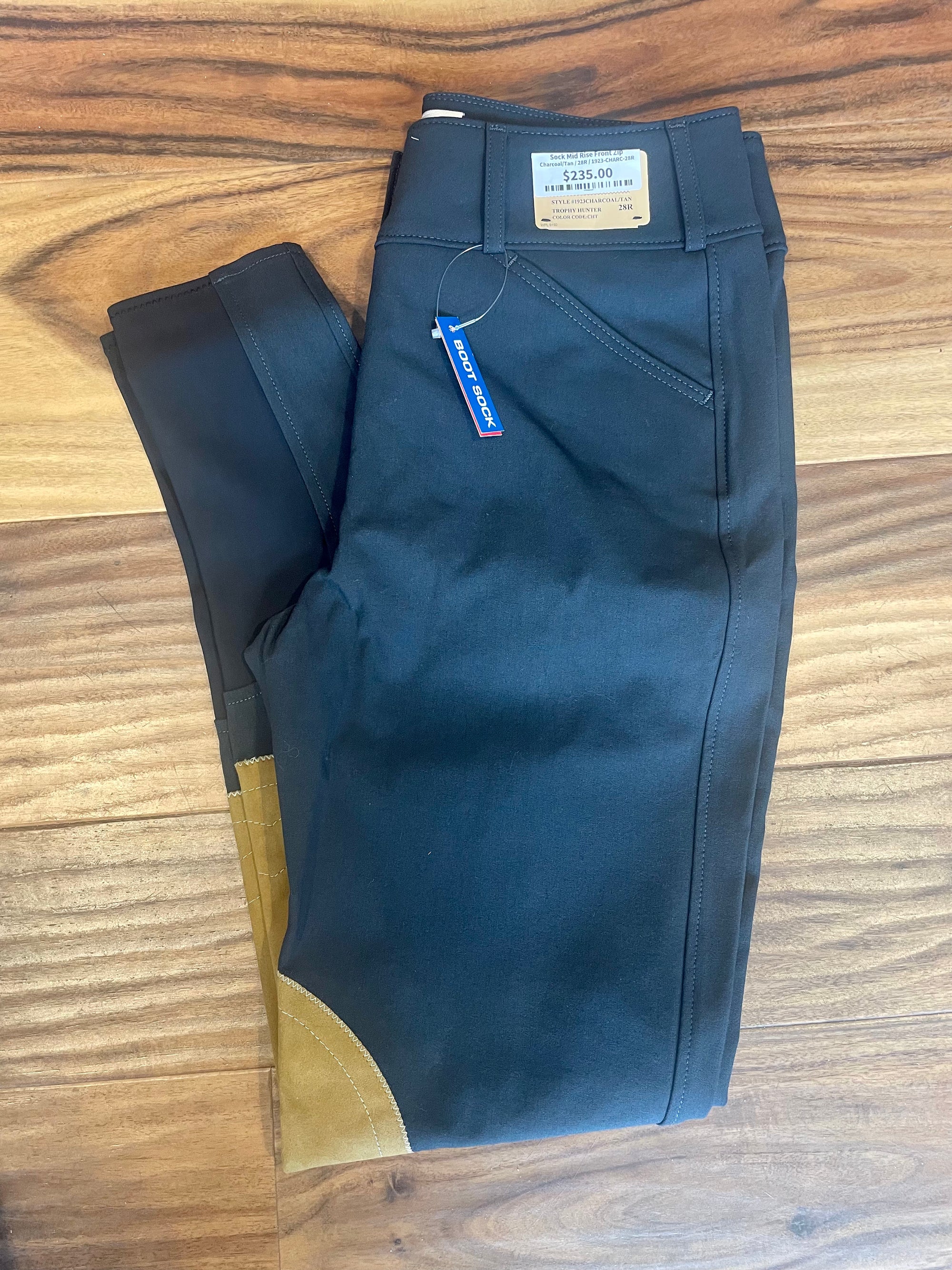 Tailored Sportsman - 1923 Women's MR FZ Bootsock - Charcoal/Tan - Exceptional Equestrian