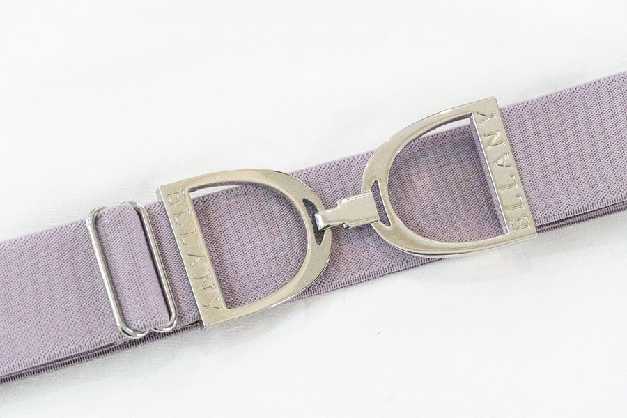 ELLANY - Lavender - 1.5" Silver Stirrup Elastic Belt