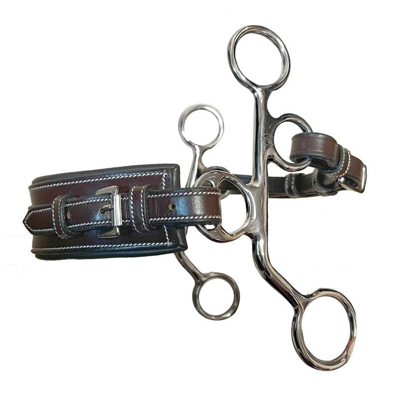 Jump'In Leather hackamore with small rectangular nose branches