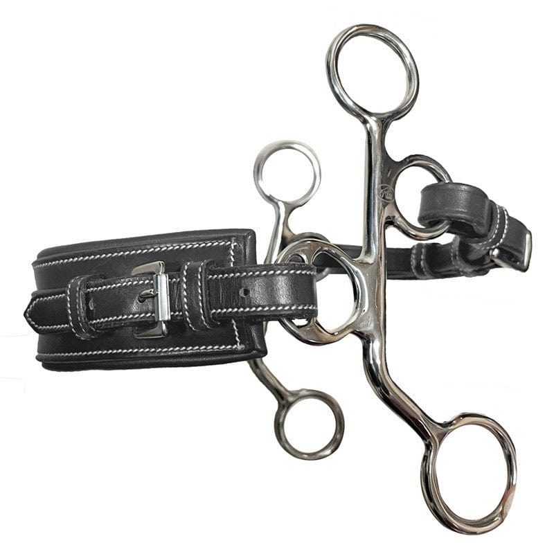 Jump'In Leather hackamore with small rectangular nose branches