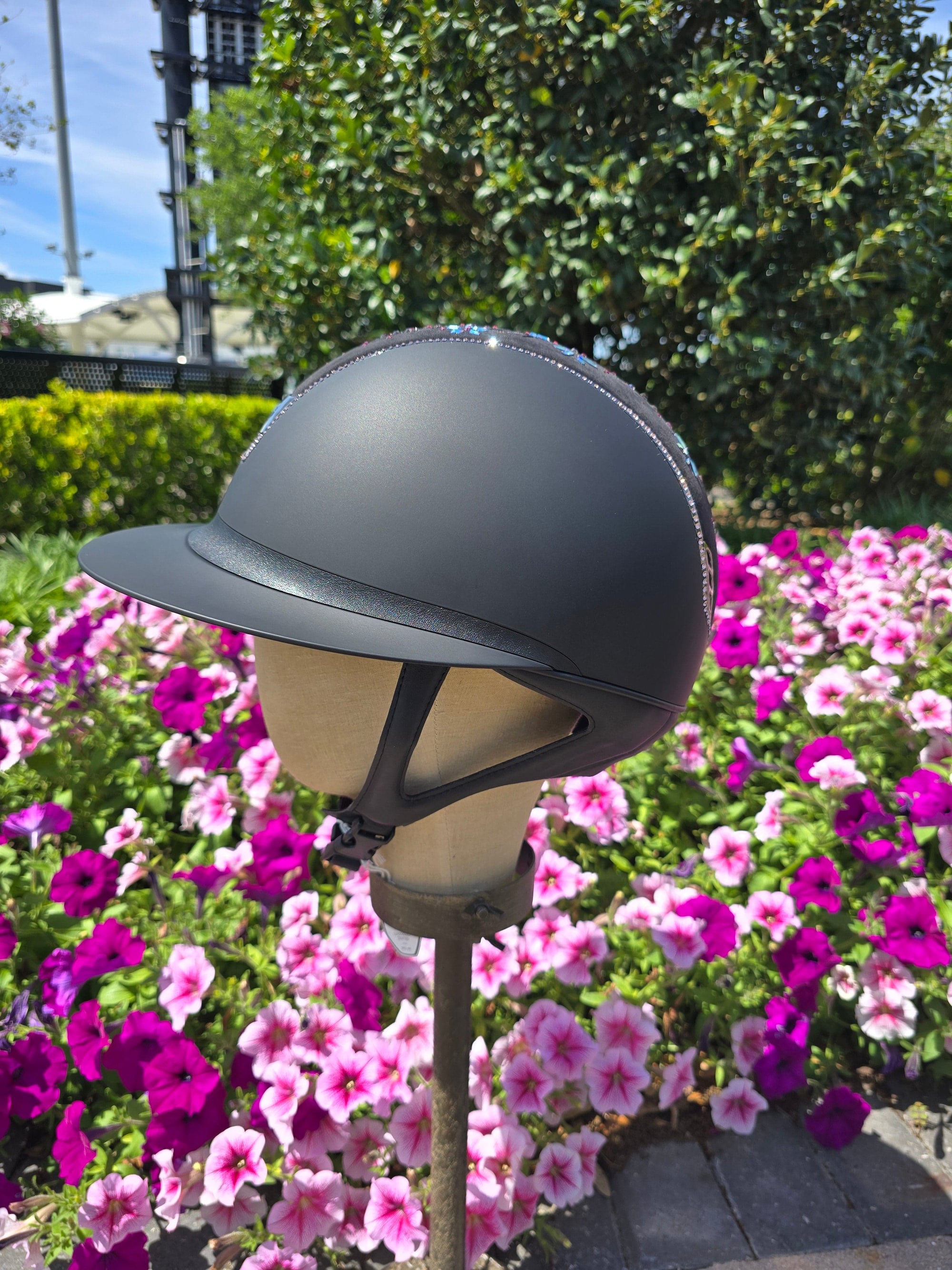 2.0 Miss Shield Majestic Pink Swarovski Flower Crystal w/Full Vintage Pink Crystal Trim