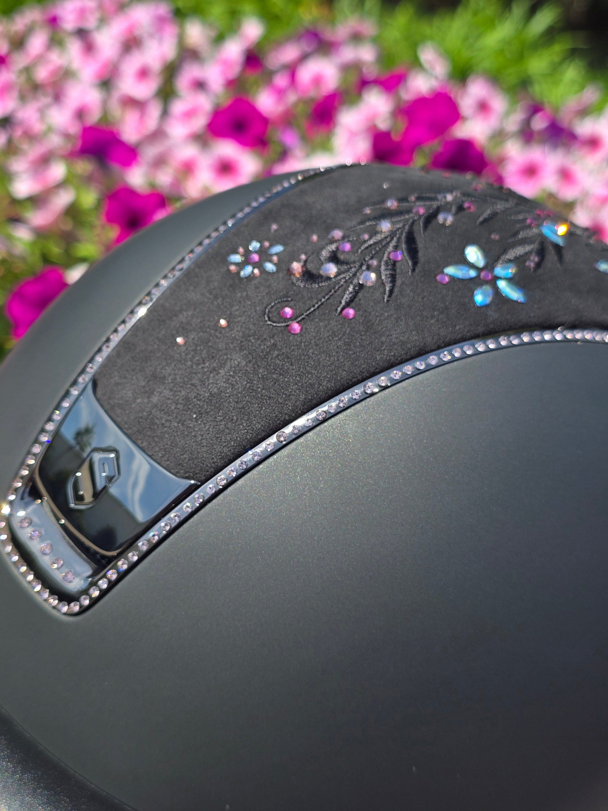 2.0 Miss Shield Majestic Pink Swarovski Flower Crystal w/Full Vintage Pink Crystal Trim