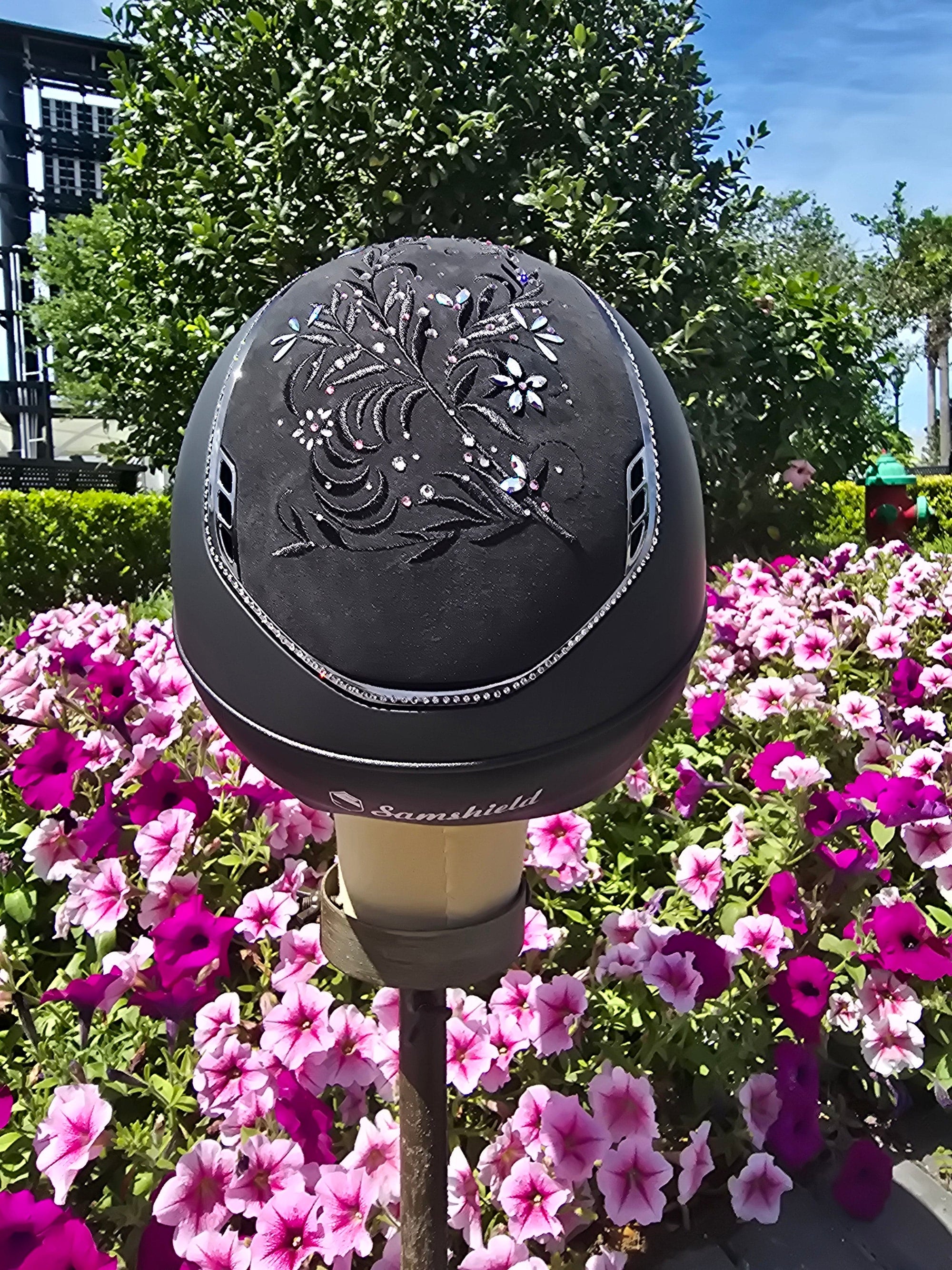 2.0 Miss Shield Majestic Pink Swarovski Flower Crystal w/Full Vintage Pink Crystal Trim