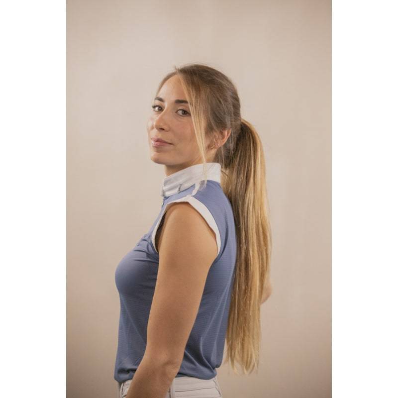 Penelope - Séville Mesh Show Polo - Blue Grey - Exceptional Equestrian 