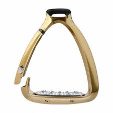 Samshield Shield'Rup Magnetic Safety Stirrup Irons in Brushed Gold
