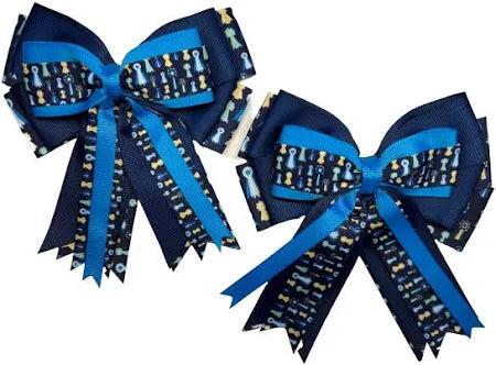 Kathryn Lily Equestrian - Navy Winning Ribbons Show Bow