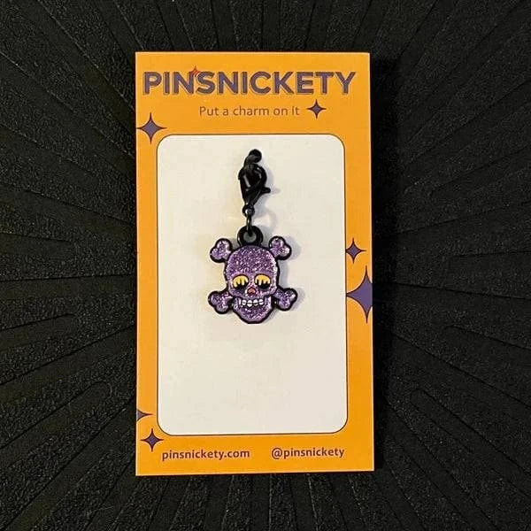 Pinsnickety - Skull (Purple Glitter) Charm - Exceptional Equestrian