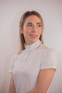 Penelope - Short Sleeve Las Honey Show Polo Shirt - White - Exceptional Equestrian