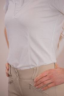 Penelope - Short Sleeve Las Honey Show Polo Shirt - White - Exceptional Equestrian
