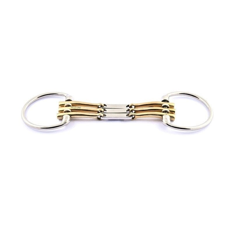 Jump'In Triple cannon French mouth Eggbutt bit with flats