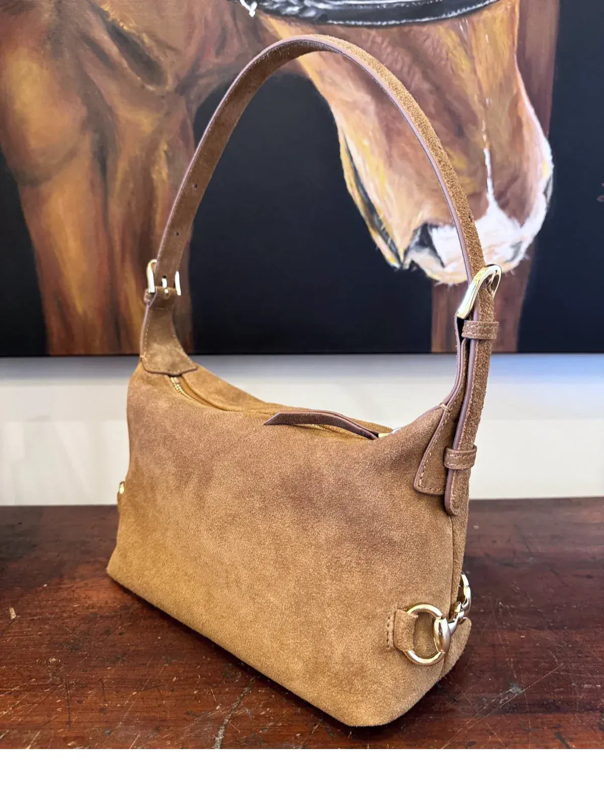 TUCKER TWEED - Bethany Bit Bag Suede- Limited Edition Milk Chocolate
