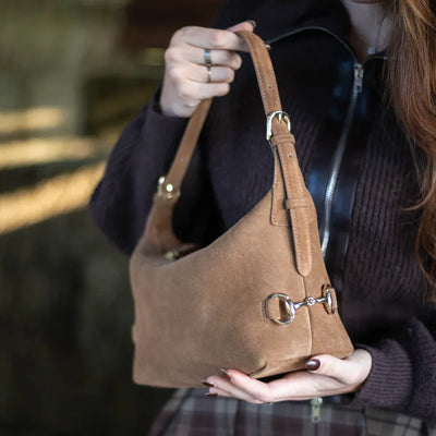 TUCKER TWEED - Bethany Bit Bag Suede- Limited Edition Milk Chocolate