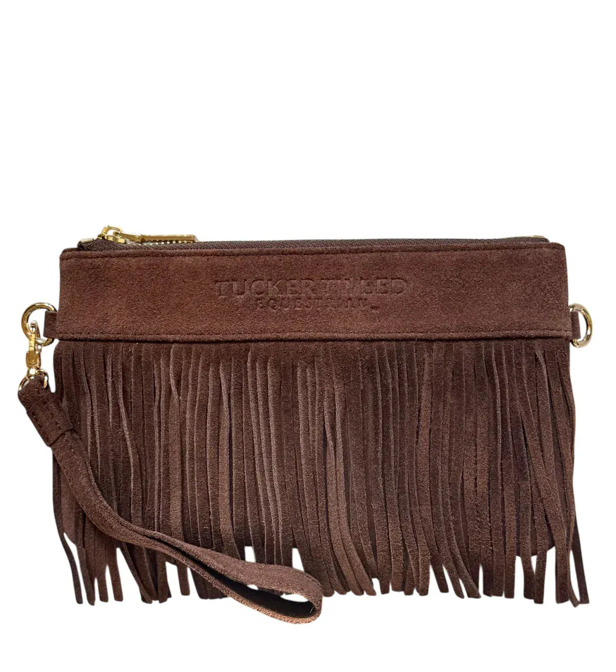 TUCKER TWEED - Wellington Wristlet Dark Chocolate Fringe LIMITED EDITION