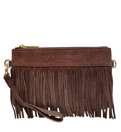 TUCKER TWEED - Wellington Wristlet Dark Chocolate Fringe LIMITED EDITION