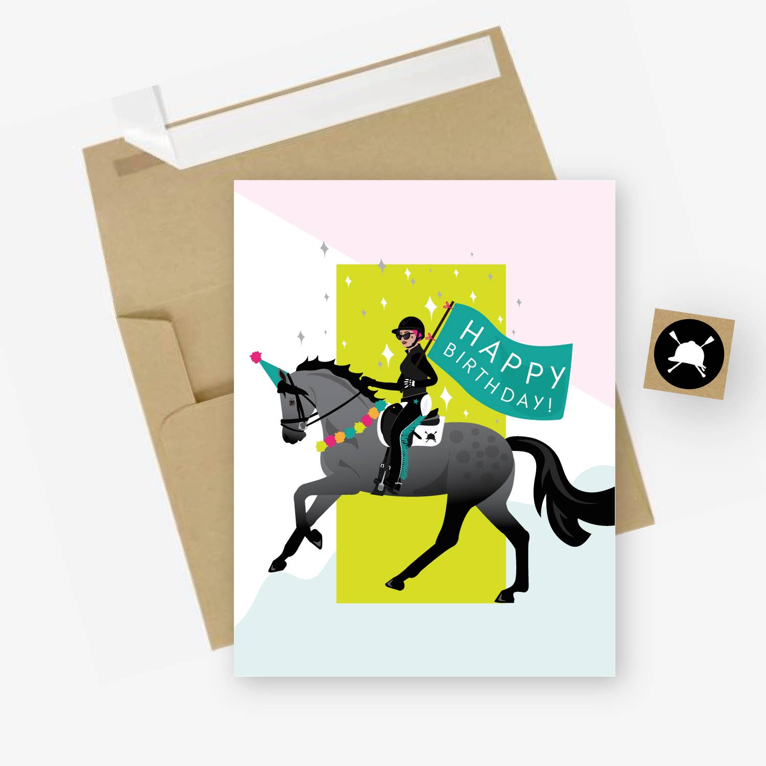Hunt Seat Paper Co. - Birthday Parade Equestrian Horse Greeting Card - Exceptional Equestrian