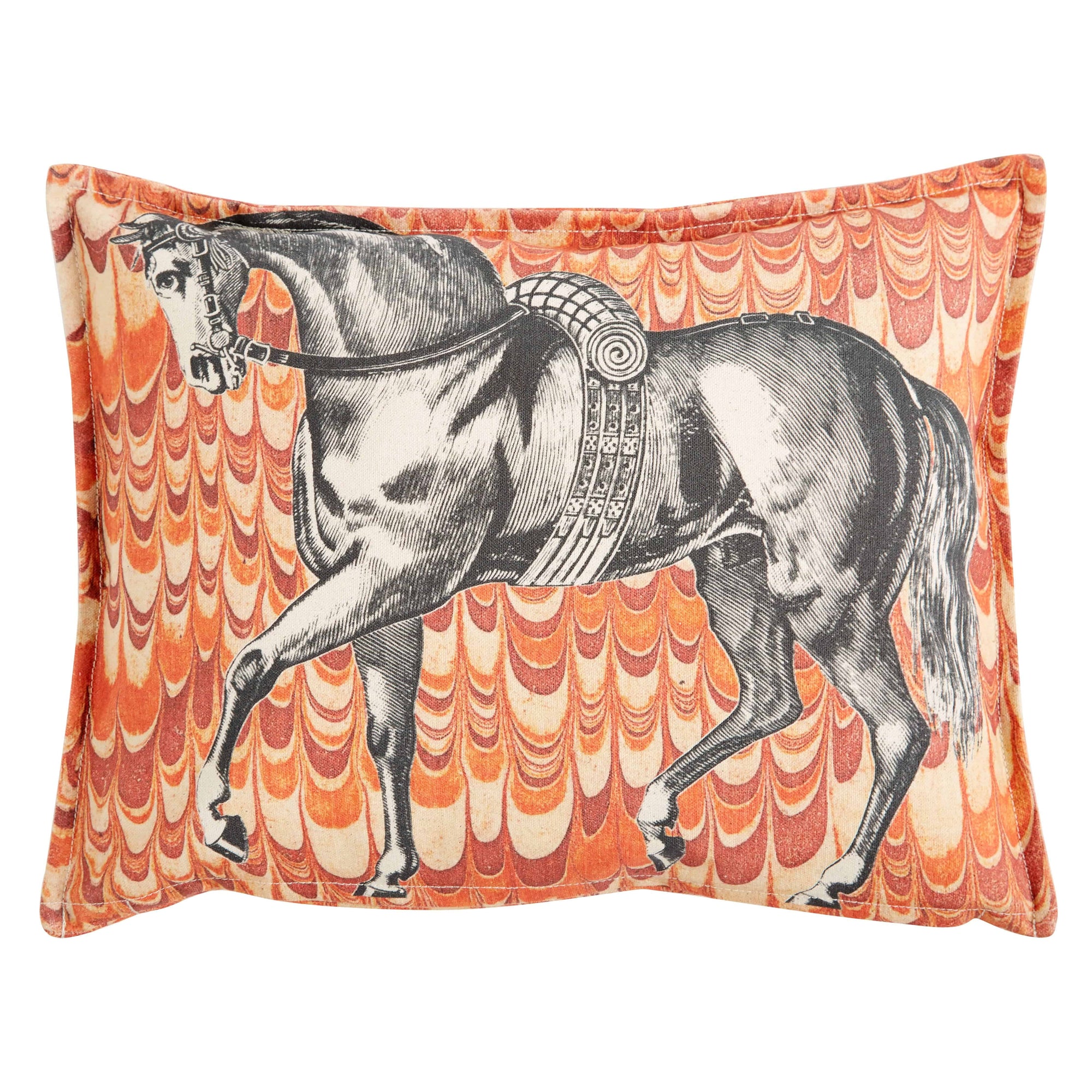 THOMASPAUL - EQUUS MARBLE PILLOW ORANGE 12"X16" - Exceptional Equestrian