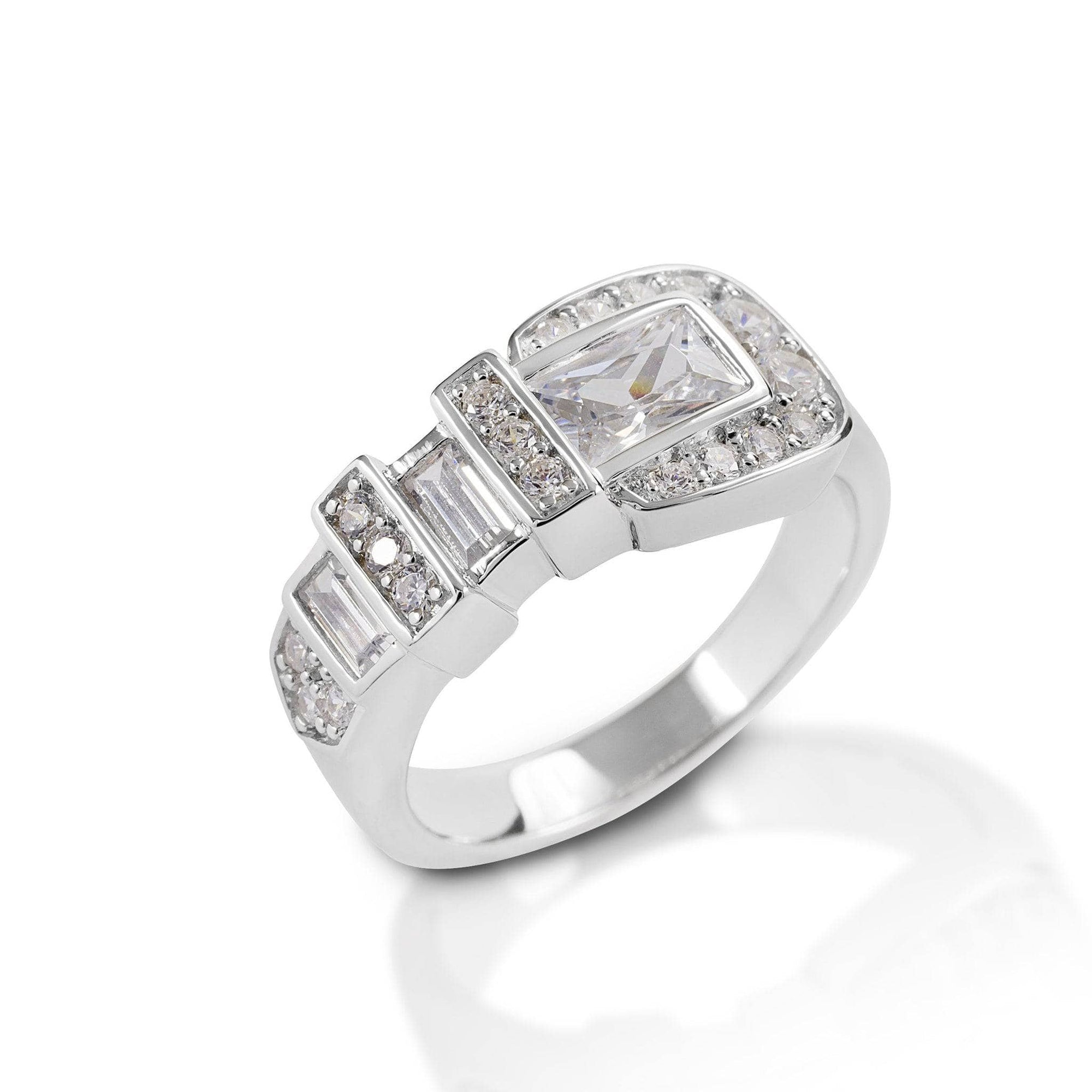 Kelly Herd Clear Ranger Style Large Buckle Ring - Sterling Silver - Exceptional Equestrian