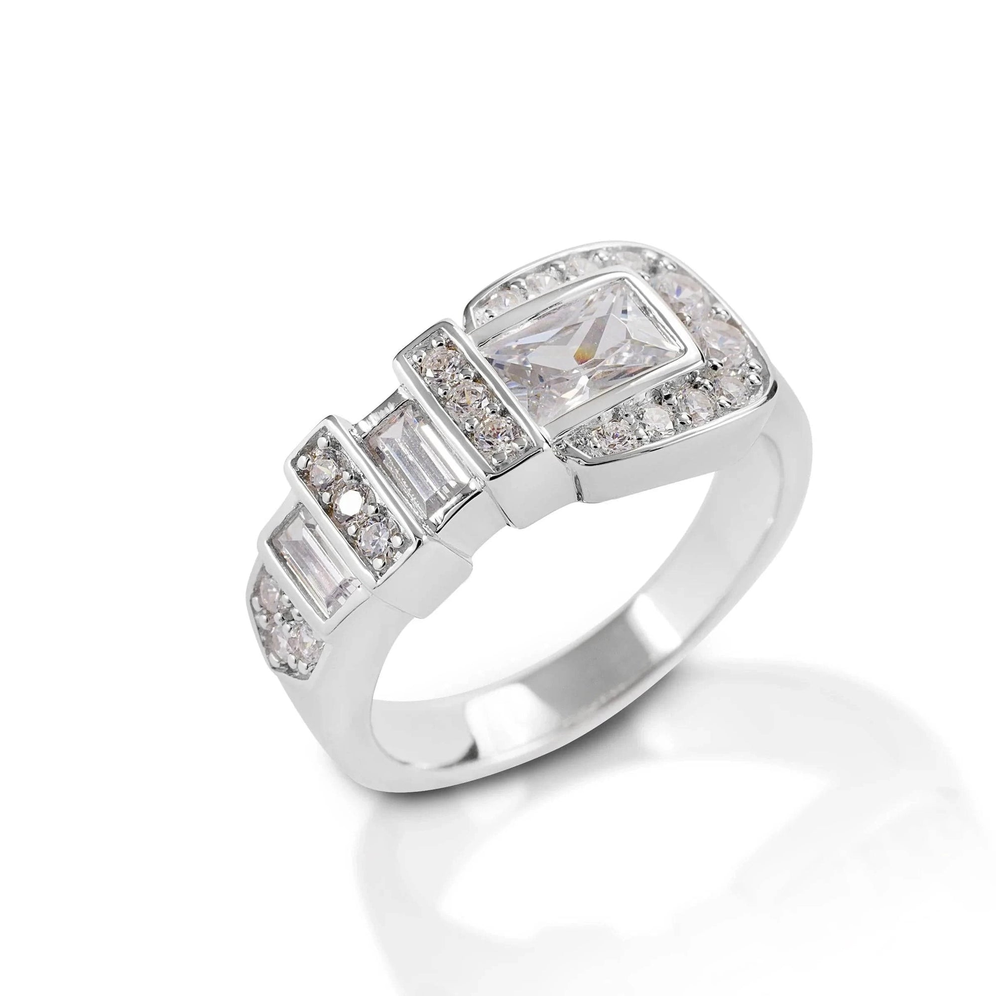 KELLY HERD CLEAR RANGER STYLE BUCKLE RING - STERLING SILVER REGULAR SIZE - Exceptional Equestrian
