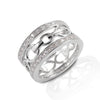 KELLY HERD WIDE BAND BIT RING - STERLING SILVER