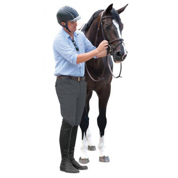Ovation Men's EuroWeave Front Zip 4-Pocket Knee Patch Breeches - Exceptional Equestrian