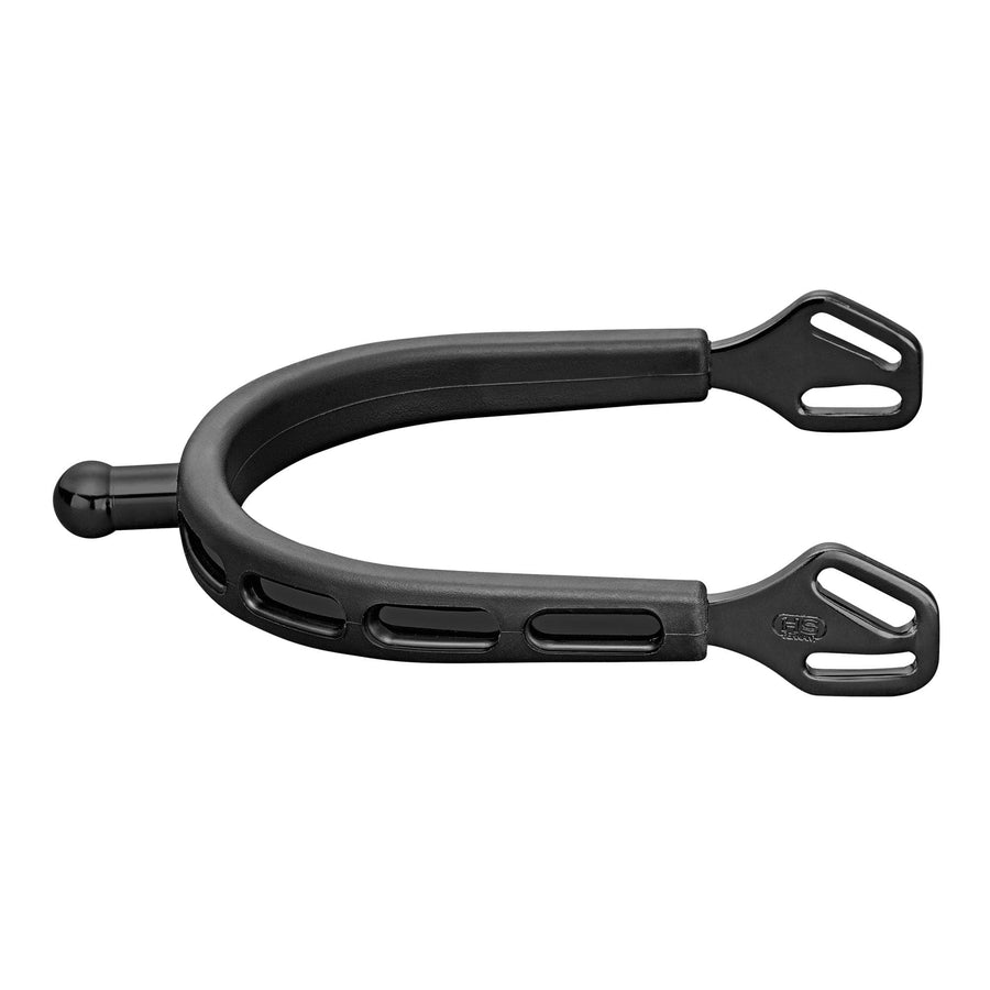 Herm Sprenger - ULTRA fit EXTRA GRIP spurs “Black Series” with Balkenhol fastening – Stainless steel anthracite, 20 mm ball-shaped