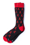 Alynn - Hiv Aids Awareness Sock - Black Carded Cotton