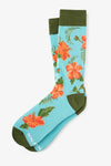 Alynn - Aloha Beaches - Hibiscus Floral  Carded Cotton Sock