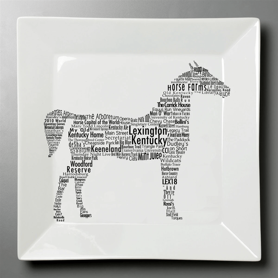 Dishique - Lexington Skyline large square plate - Exceptional Equestrian 