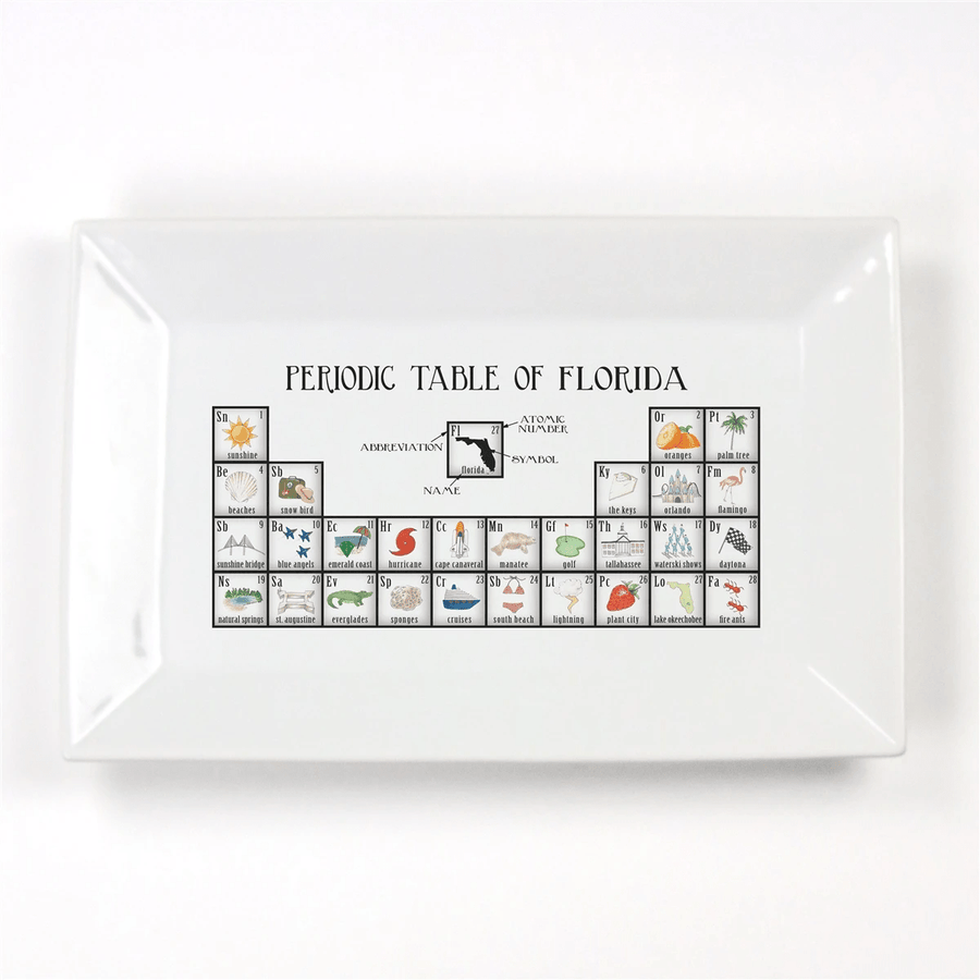Dishique - Florida Periodic Table Porcelain Platter - Exceptional Equestrian 
