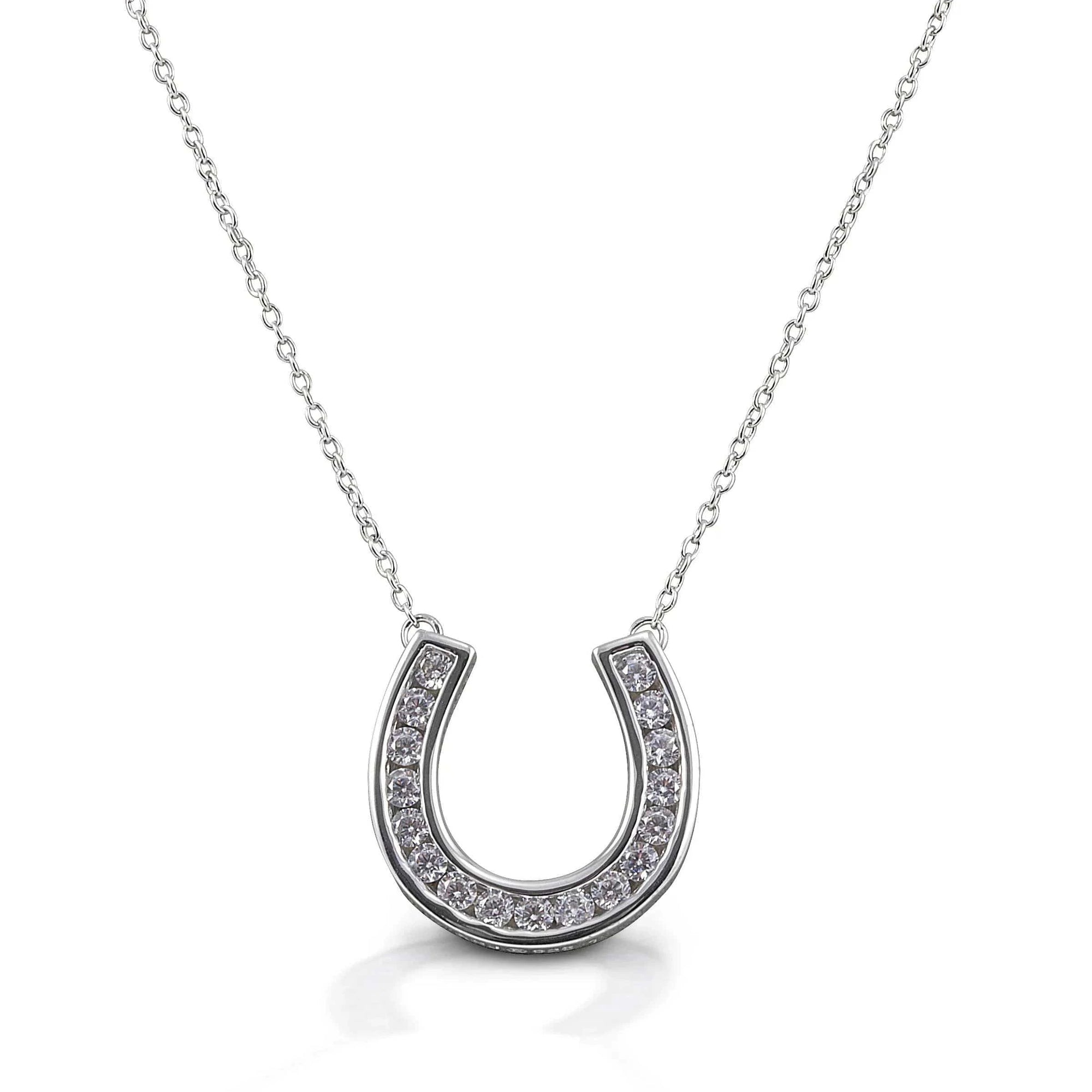 KELLY HERD CONTEMPORARY PAVÉ HORSESHOE NECKLACE - STERLING SILVER - Exceptional Equestrian