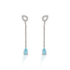 Kelly Herd Blue Topaz Fixed Lariat Earrings - Sterling Silver