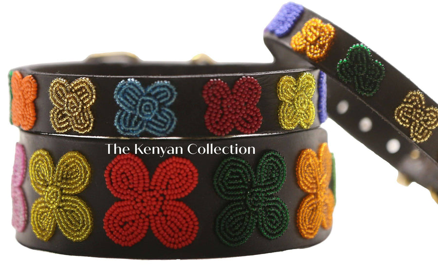 "Flower Power" Beaded Dog Collar - Exceptional Equestrian 