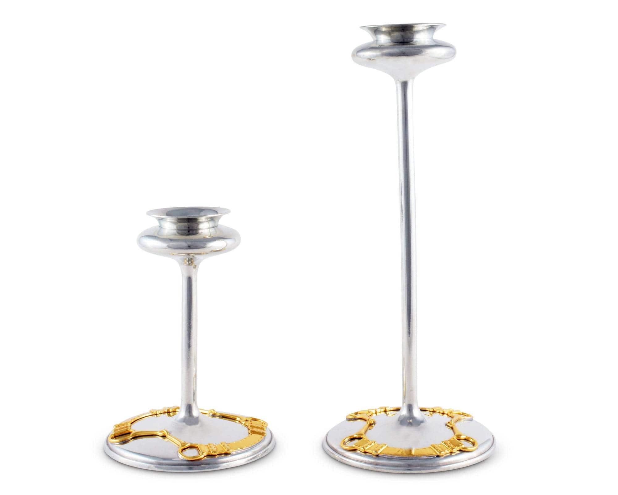 VAGABOND HOUSE GOLDEN EQUESTRIAN CANDLESTICK TAPER / TEA LIGHT - Exceptional Equestrian