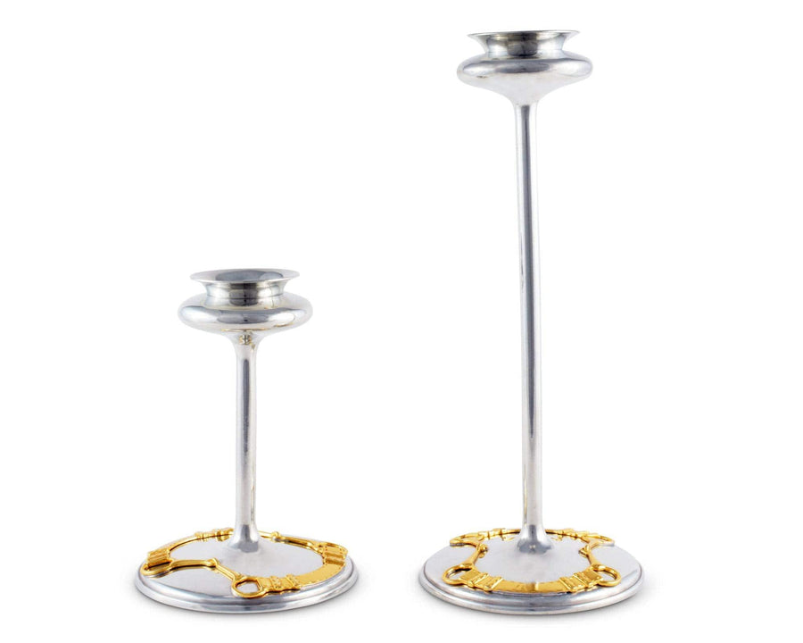 VAGABOND HOUSE GOLDEN EQUESTRIAN CANDLESTICK TAPER / TEA LIGHT - Exceptional Equestrian 