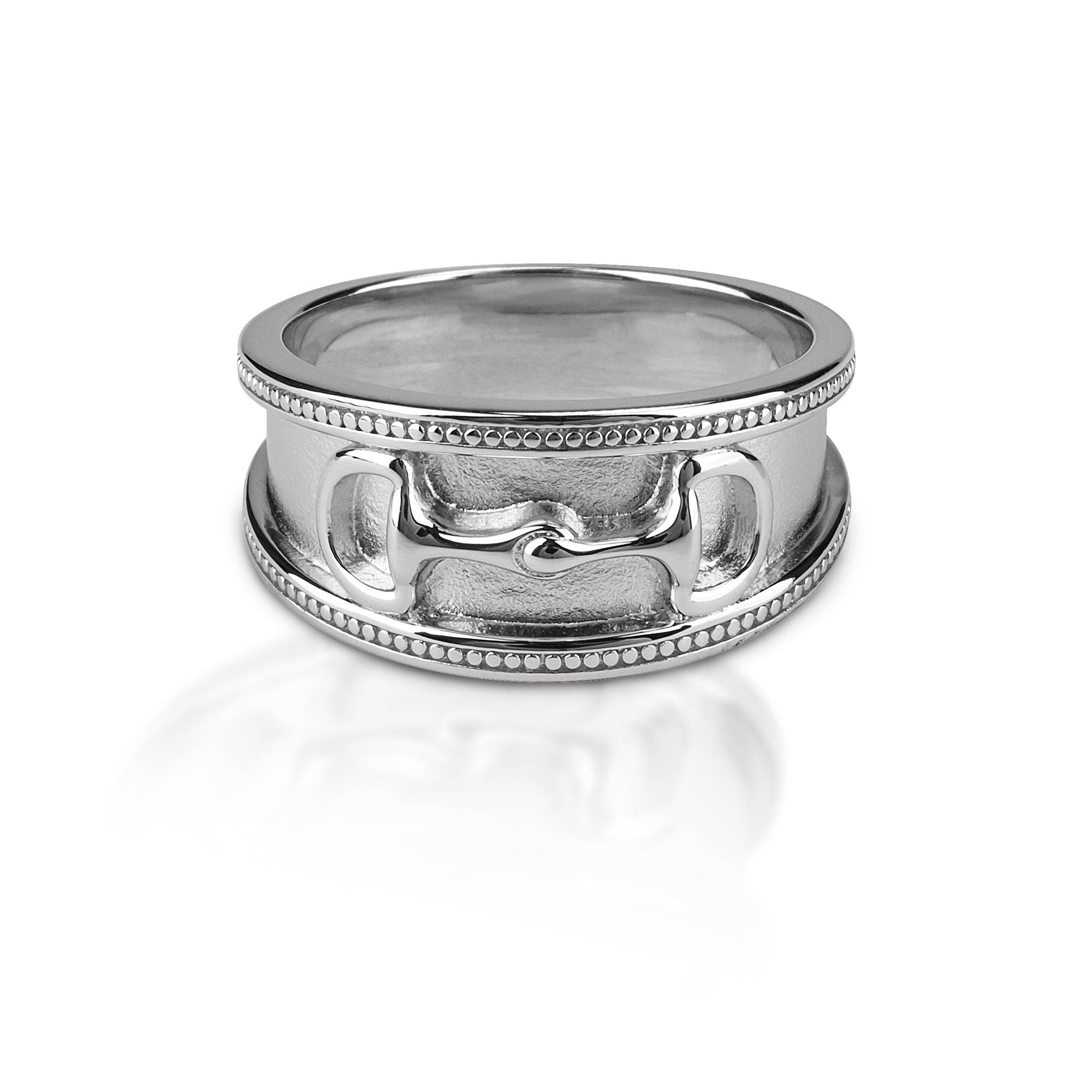 KELLY HERD WIDE BAND D-RING BIT - STERLING SILVER - Exceptional Equestrian