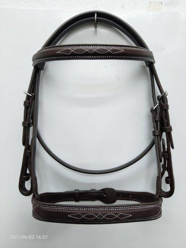 Belle & Bow SUGARBROOK FANCY STITCH WIDE NOSEBAND BRIDLE - Exceptional Equestrian 